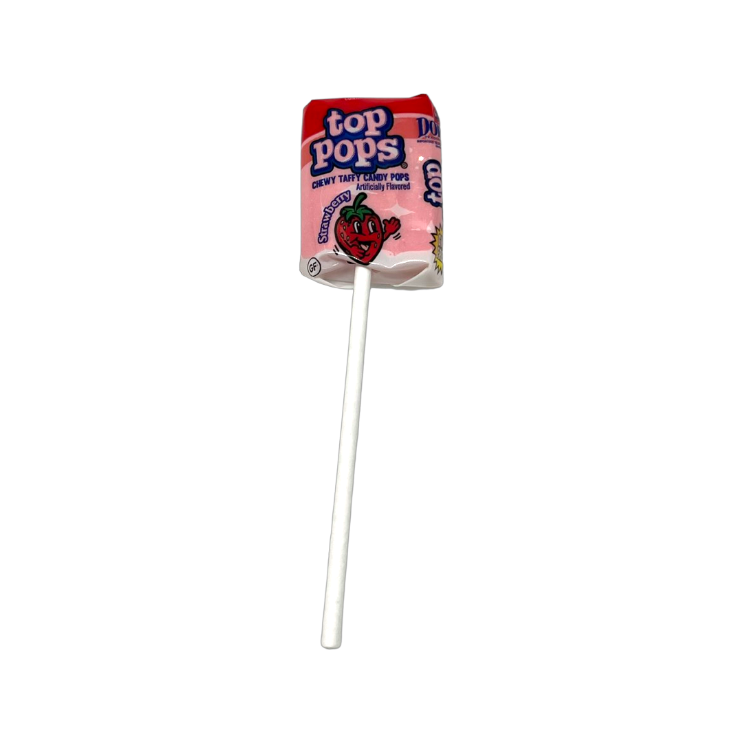 All City Candy Top Pops Strawberry Taffy Pops - Case of 48 Lollipops & Suckers Dorval Trading For fresh candy and great service, visit www.allcitycandy.com