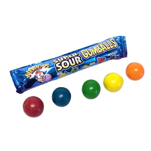 All City Candy Warheads Super Sour Gumballs - 10-Ball Tube Gum/Bubble Gum Impact Confections For fresh candy and great service, visit www.allcitycandy.com