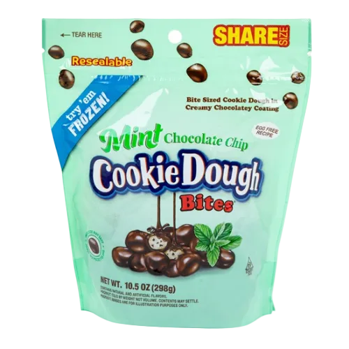 Mint Chocolate Chip Cookie Dough Bites 10.5 oz. Bag - Discover www.allcitycandy.com for bulk candy, chocolates, gummies & seasonal sweets. Perfect for parties, gifts & everyday treats—shop your favorites now!