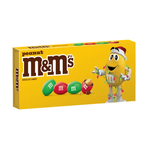 Holiday Peanut M&Ms Theater Box 3.1 oz. - Discover www.allcitycandy.com for bulk candy, chocolates, gummies & seasonal sweets. Perfect for parties, gifts & everyday treats—shop your favorites now!