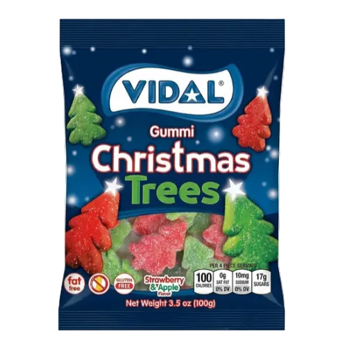 Vidal Christmas Trees Gummi 3.5 oz. Bag - Visit www.allcitycandy.com for great candy and delicious treats! 