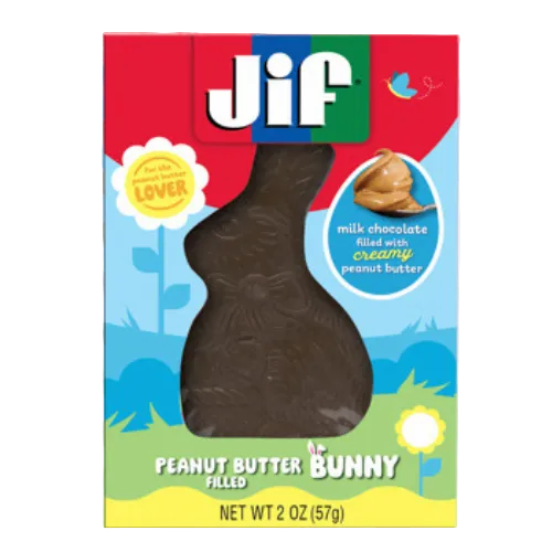 Frankford Jif Peanut Butter Filled Bunny 2 oz. Box - Discover www.allcitycandy.com for bulk candy, chocolates, gummies & seasonal sweets. Perfect for parties, gifts & everyday treats—shop your favorites now!