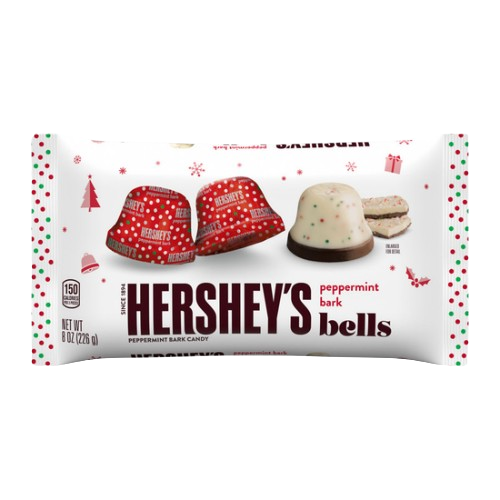 All City Candy Hershey's Peppermint Bark Bells 8 oz. Bag Christmas Hershey's For fresh candy and great service, visit www.allcitycandy.com