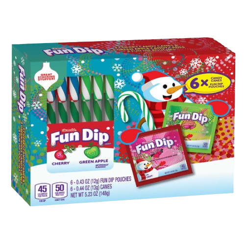 Fun Dip Holiday Candy Canes 6 Count 5.23 oz. Box - Discover www.allcitycandy.com for bulk candy, chocolates, gummies & seasonal sweets. Perfect for parties, gifts & everyday treats—shop your favorites now!