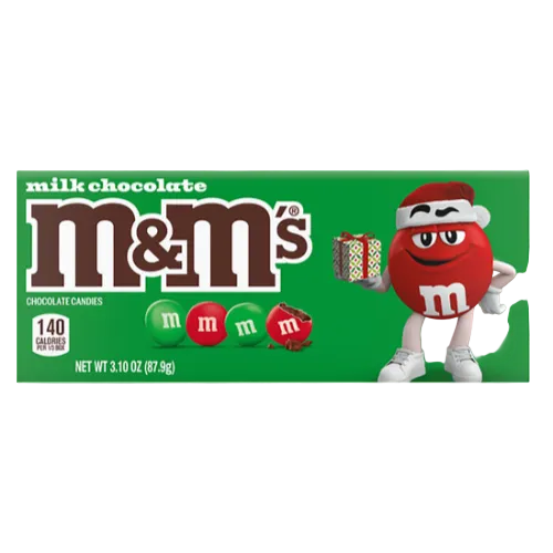 M&M Holiday Milk Chocolate Theater Box - Discover www.allcitycandy.com for bulk candy, chocolates, gummies & seasonal sweets. Perfect for parties, gifts & everyday treats—shop your favorites now!