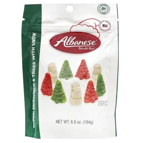 Albanese Snowmen & Trees Gummies 6.5 oz. - Discover www.allcitycandy.com for bulk candy, chocolates, gummies & seasonal sweets. Perfect for parties, gifts & everyday treats—shop your favorites now!