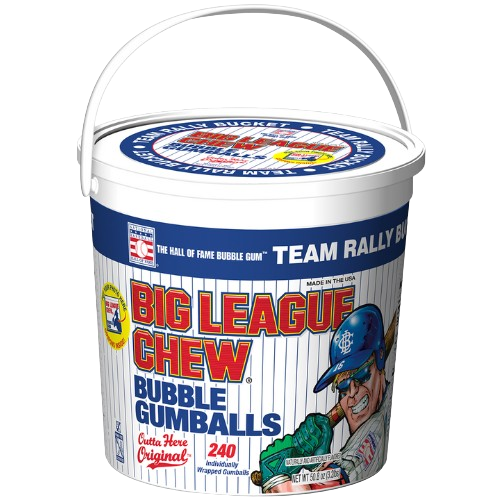 Big League Chew Bubble Gumballs 80 count Team Bucket - For fresh candy and great service, visit www.allcitycandy.com