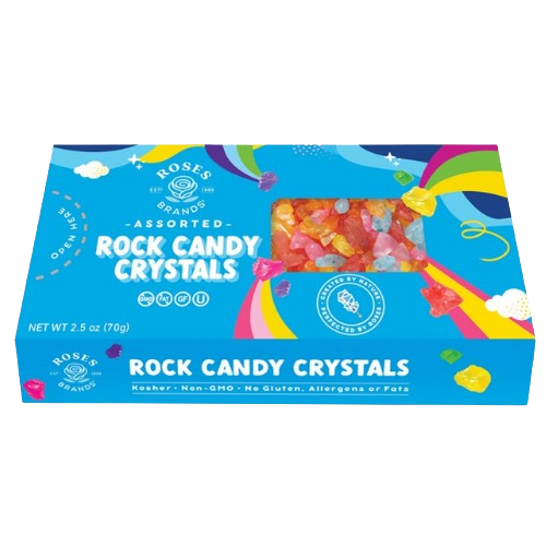 Roses Brand Assorted Rock Candy Crystals 2.5 oz. Box - For fresh candy and great service, visit www.allcitycandy.com