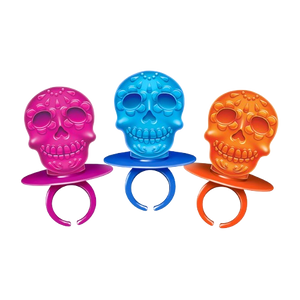 Day of the Dead Lollipop Rings 18 Count 7.61 oz. Box - Visit www.allcitycandy.com for great candy and delicious treats! 