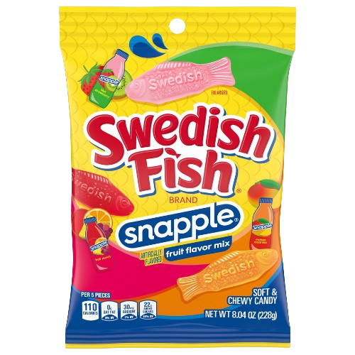 Swedish Fish Snapple Flavor 8.04 oz. Bag - Visit www.allcitycandy.com for great candy and delicious treats! 