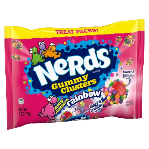 Nerds Rainbow Gummy Cluster Treat Packs 6 oz. Bag - Visit www.allcitycandy.com for great candy and delicious treats! 