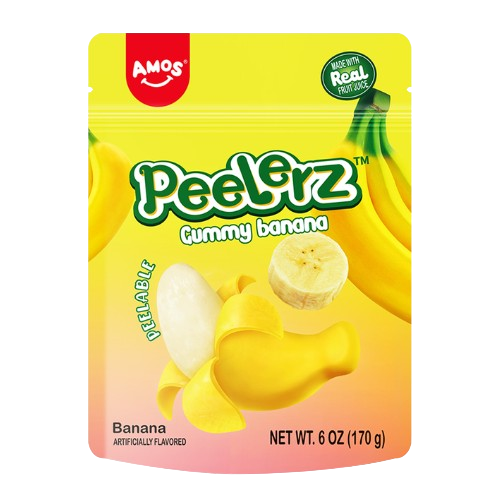 Amos Peelerz Gummy Bananas 6 oz. Bag - Visit www.allcitycandy.com for great candy and delicious treats! 
