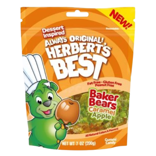 Herbert's Best Caramel Apple Baker Bears Gummi Candy 7 oz. Bag - Visit www.allcitycandy.com for great candy and delicious treats! 