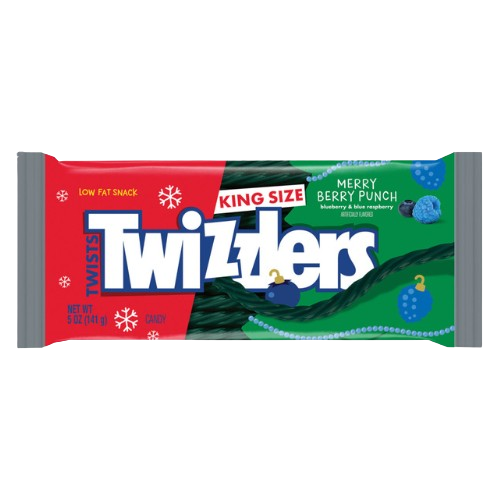 Twizzlers Holiday Merry Berry Punch King Size 5 oz. Bag - Visit www.allcitycandy.com for great candy and delicious treats! 