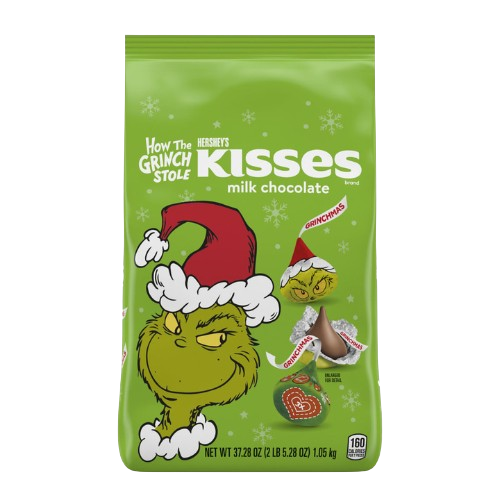 Hershey's How the Grinch Stole Christmas Milk Chocolate Kisses 37.28 oz. Bag - Visit www.allcitycandy.com for great candy and delicious treats! 