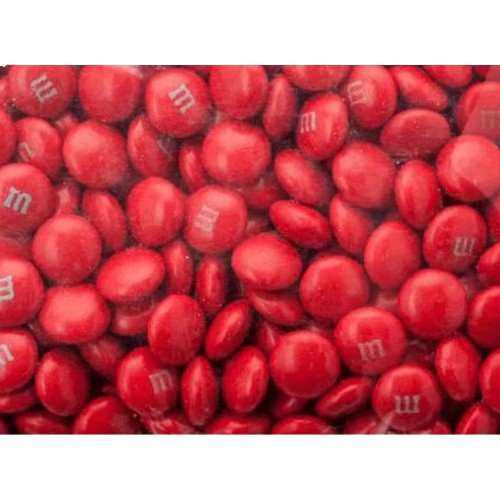 M&M Milk Chocolate Red 1 lb. Bulk Bag - Visit www.allcitycandy.com for great candy, service and delicious treats! 