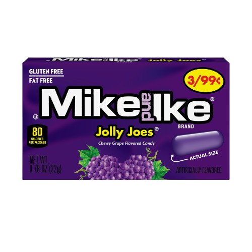 Mike and Ike Jolly Joes 0.78 oz. Box - Visit www.allcitycandy.com for great candy, service and delicious treats!