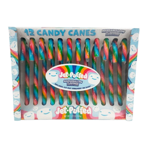 Kraft Jet Puffed Marshmallow Rainbow Candy Cane 12 Count 5.29 oz. Box - Visit www.allcitycandy.com for great candy, service and delicious treats!