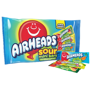 Airheads Assorted Sour Mini Bars 12 oz. Bag - Visit www.allcitycandy.com for great candy, service and delicious treats!