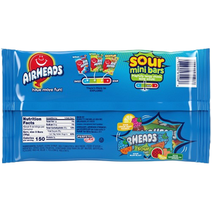 Airheads Assorted Sour Mini Bars 12 oz. Bag - Visit www.allcitycandy.com for great candy, service and delicious treats!