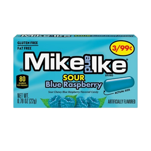 Mike and Ike Sour Blue Raspberry 0.78 oz. Box - Visit www.allcitycandy.com for great candy, service and delicious treats!