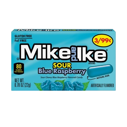 Mike and Ike Sour Blue Raspberry 0.78 oz. Box - All City Candy