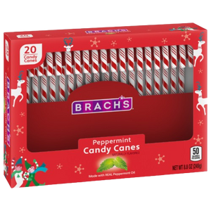 Brach's Bob's Red and White Mint Canes 20 Count Box 8.8 oz. - Visit www.allcitycandy.com for great candy, service and delicious treats!