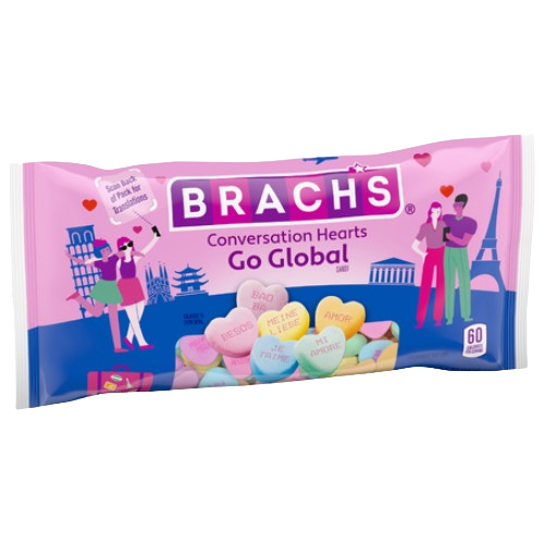 Brach's Conversation Hearts Go Global 8.5 oz. Bag - Visit www.allcitycandy.com for great candy, service and delicious treats!