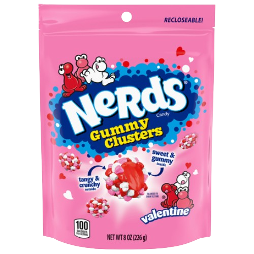 Nerds Valentine Gummy Clusters 8 oz. Bag - Visit www.allcitycandy.com for great candy, service and delicious treats!