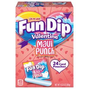 Lik-m-aid Valentine's Maui Punch 24 Count 10.32 oz. Box - Visit www.allcitycandy.com for great candy, service and delicious treats!