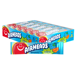 Airheads Sour Blue Blast 0.55 oz. Bar - Visit www.allcitycandy.com for great candy, service and delicious treats!