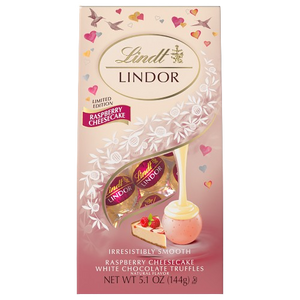 Lindt Lindor Raspberry Cheesecake Truffles 5.1 oz. Bag - Visit www.allcitycandy.com for great candy, service and delicious treats!