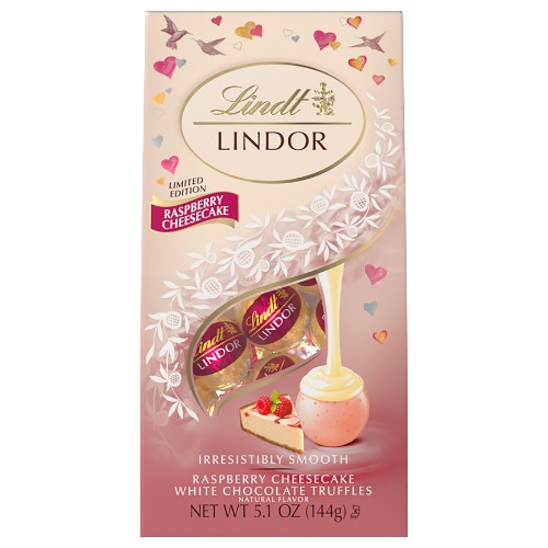 Lindt Lindor Raspberry Cheesecake Truffles 5.1 oz. Bag - Visit www.allcitycandy.com for great candy, service and delicious treats!