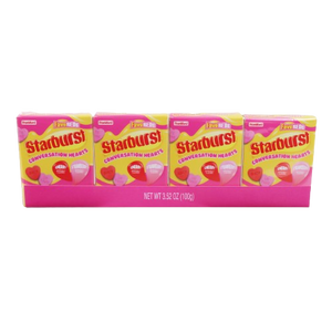 Starburst Conversation Hearts Fave Reds Pack of 4- 0.88 oz. Box - Visit www.allcitycandy.com for great candy, service and delicious treats!