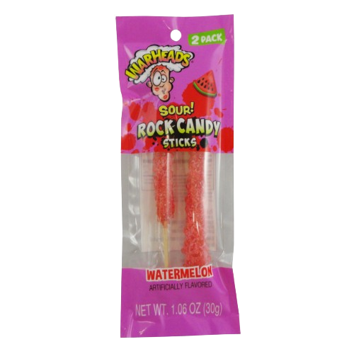 Warheads Valentine's Sour Watermelon Rock Candy 2 Pack 1.06 oz. Bag - Visit www.allcitycandy.com for great candy, service and delicious treats!