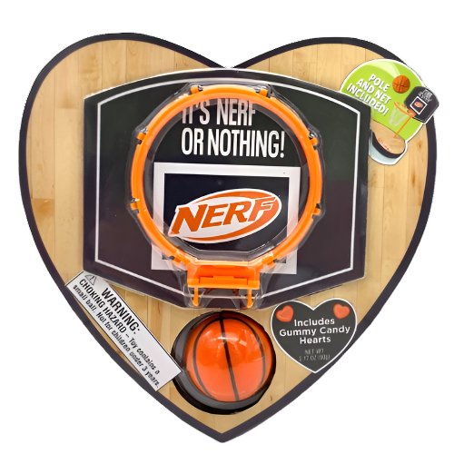 Frankford Nerf Basketball Heart with Gummy Candy 3.17 oz. Box - Visit www.allcitycandy.com for great candy, service and delicious treats!