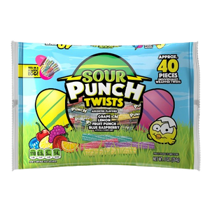 Sour Punch Easter Twists 40 Count 9 oz. Bag - Visit www.allcitycandy.com for great candy and delicious treats!