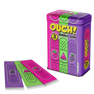 Ouch! Bubble Gum 21 Stick 2 oz. Tin - Visit www.allcitycandy.com for great candy and delicious treats!