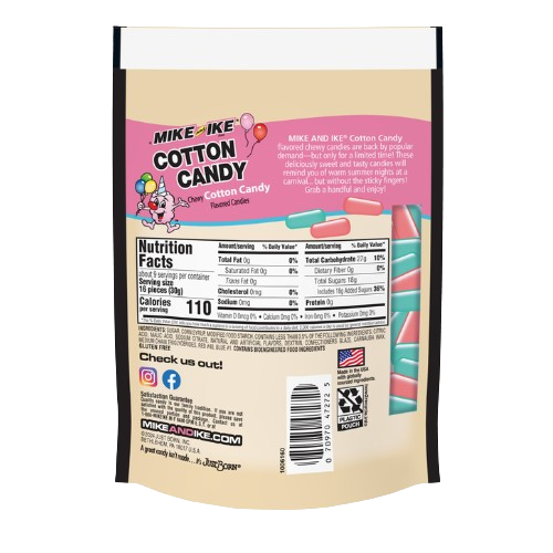 Mike and Ike Cotton Candy 10 oz. Bag