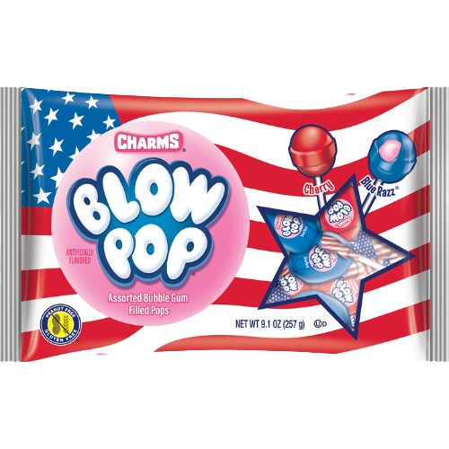 Flag Color Pops Charms Red White & Blue Flag Blow Pops - 9.1-oz. Bag - All City Candy