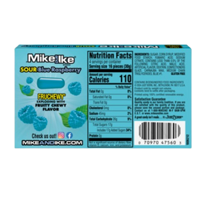 Mike and Ike Sour Blue Raspberry 4.25 oz. Box - Visit www.allcitycandy.com for great candy, service and delicious treats!