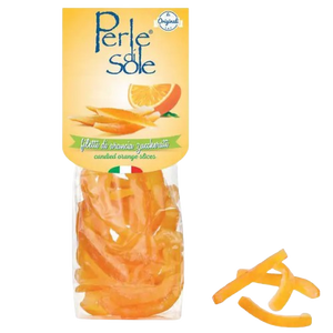 Perle di Sole Candied Orange Peels 3.5 oz. Bag - Discover www.allcitycandy.com for bulk candy, chocolates, gummies & seasonal sweets. Perfect for parties, gifts & everyday treats—shop your favorites now!