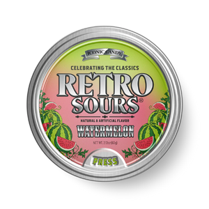 Iconic Candy Retro Sours Watermelon 2 oz. Tin - Discover www.allcitycandy.com for bulk candy, chocolates, gummies & seasonal sweets. Perfect for parties, gifts & everyday treats—shop your favorites now!