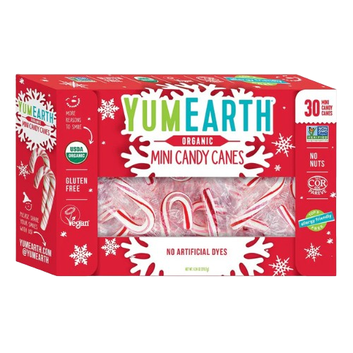 Yum Earth Mini Candy Canes 30 Count 6.34 oz. Box - Discover www.allcitycandy.com for bulk candy, chocolates, gummies & seasonal sweets. Perfect for parties, gifts & everyday treats—shop your favorites now!