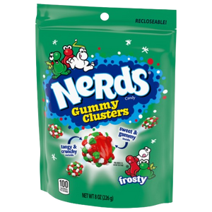 Nerds Holiday Frosty Gummy Clusters 8 oz. Bag - Discover www.allcitycandy.com for bulk candy, chocolates, gummies & seasonal sweets. Perfect for parties, gifts & everyday treats—shop your favorites now!