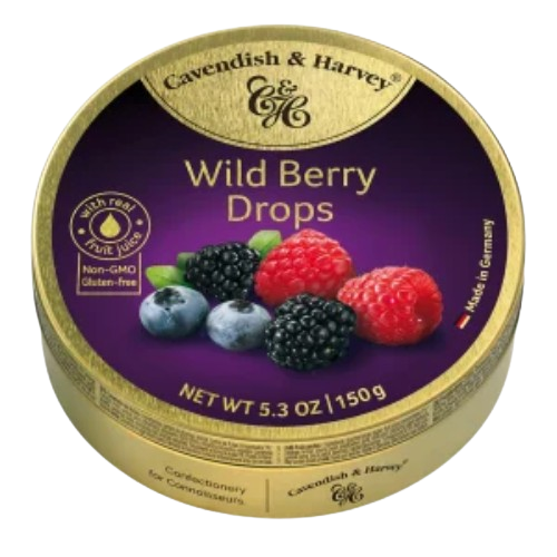 Cavendish & Harvey Wild Berry Drops 5.3 oz. Tin - Discover www.allcitycandy.com for bulk candy, chocolates, gummies & seasonal sweets. Perfect for parties, gifts & everyday treats—shop your favorites now!