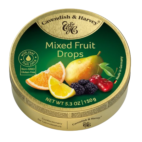 Cavendish & Harvey Mixed Fruit Drops 5.3 oz. Tin - Discover www.allcitycandy.com for bulk candy, chocolates, gummies & seasonal sweets. Perfect for parties, gifts & everyday treats—shop your favorites now!