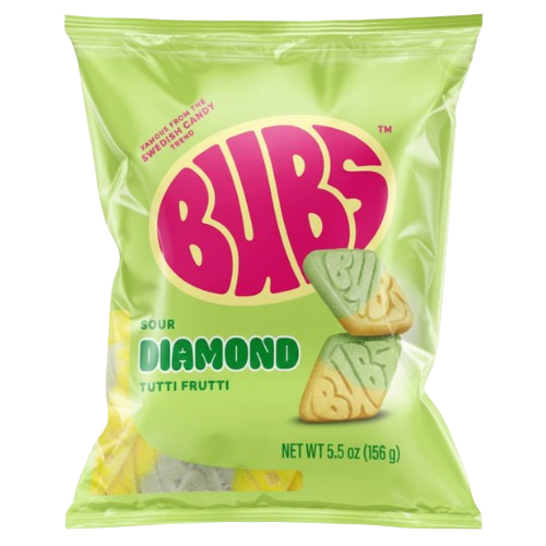 Bubs Sour Diamond Tutti Frutti 5.5 oz. Bag- Discover www.allcitycandy.com for bulk candy, chocolates, gummies & seasonal sweets. Perfect for parties, gifts & everyday treats—shop your favorites now!