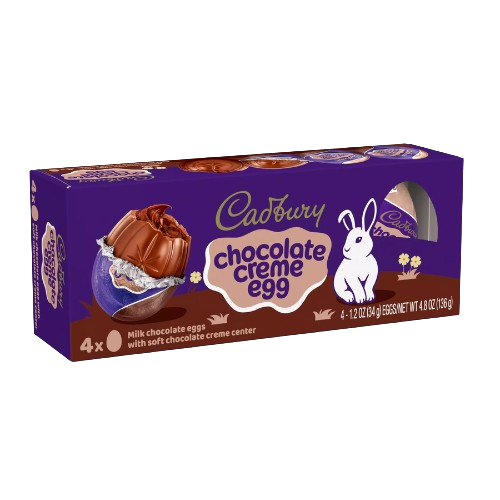 Cadbury Chocolate Creme Egg 4 Count 4.8 oz. Box - Discover www.allcitycandy.com for bulk candy, chocolates, gummies & seasonal sweets. Perfect for parties, gifts & everyday treats—shop your favorites now!