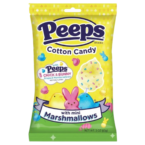 Easter Peeps Cotton Candy with Marshmallows 3 oz. Bag - Discover www.allcitycandy.com for bulk candy, chocolates, gummies & seasonal sweets. Perfect for parties, gifts & everyday treats—shop your favorites now!